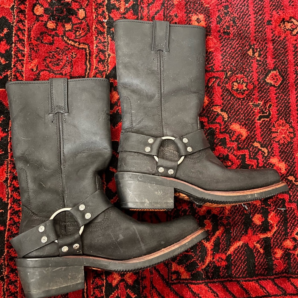Black Harley-Davidson Harness Boots